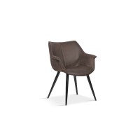 Chaise MILANO PU Micro fibre Brun, dimensions: H81 x L69 x P77 cm, idéal pour votre salle a manger ou cuisine