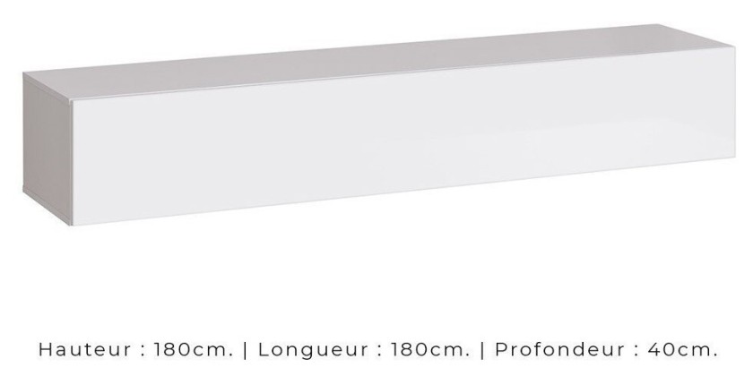 Ensemble de meubles design de salon SWITCH V, coloris chêne et blanc finitions chêne fraisé et blanc brillant.