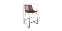 Chaise de comptoir MANCO PU Brun foncé, dimensions : H93 x L48 x P56 cm, idéal pour votre cuisine\comptoir