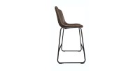 Chaise de comptoir MANCO PU Brun foncé, dimensions : H93 x L48 x P56 cm, idéal pour votre cuisine\comptoir