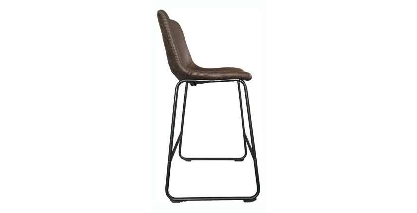 Chaise de comptoir MANCO PU Brun foncé, dimensions : H93 x L48 x P56 cm, idéal pour votre cuisine\comptoir