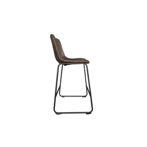 Chaise de comptoir MANCO PU Brun foncé, dimensions : H93 x L48 x P56 cm, idéal pour votre cuisine\comptoir