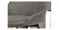 Chaise MICRA PU Micro fibre gris, dimensions: H86 x L49 x P61 cm, idéal pour un salon de prestige