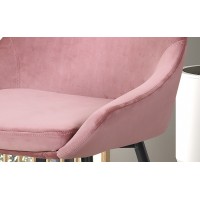 Chaise MICRA Velours Rose, dimensions: H86 x L49 x P61 cm, idéal pour un salon de prestige