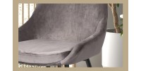 Chaise MICRA Velours Gris, dimensions: H86 x L49 x P61 cm, idéal pour un salon de prestige