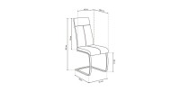 Chaise ALI PU Capuccino, dimensions: H101 x L42 x P61 cm, idéal pour une salle a manger unique