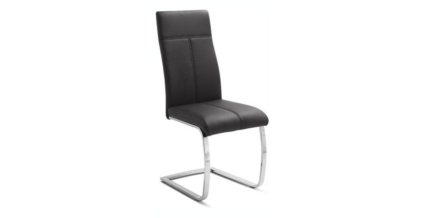 Chaise ALI PU Noir, dimensions: H101 x L42 x P61 cm, idéal pour une salle a manger unique