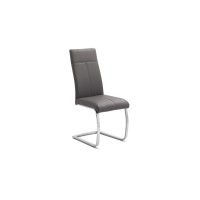 Chaise ALI PU Gris, dimensions: H101 x L42 x P61 cm, idéal pour une salle a manger unique