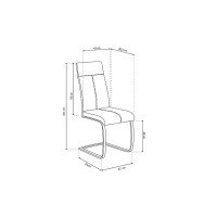 Chaise ALI PU Gris, dimensions: H101 x L42 x P61 cm, idéal pour une salle a manger unique