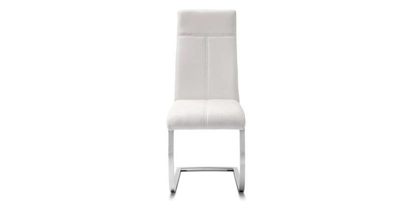 Chaise ALI PU Blanc, dimensions: H101 x L42 x P61 cm, idéal pour une salle à manger unique