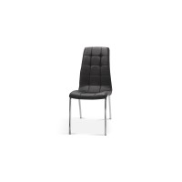 Chaise MERIL PU Noir, dimensions: H96 x L42 x P55 cm, idéal pour une salle a mangé tape a l'œil