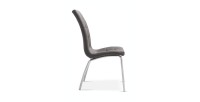 Chaise MERIL PU Gris, dimensions: H96 x L42 x P55 cm, idéal pour une salle à manger tape-à-l'œil