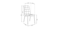 Chaise MERIL PU Blanc, dimensions: H96 x L42 x P55 cm, idéal pour une salle à manger tape-à-l'œil