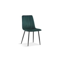 Chaise BRUCE Velours Vert, dimensions: H86 x L45 x P55 cm, idéal pour une salle à manger design et moderne