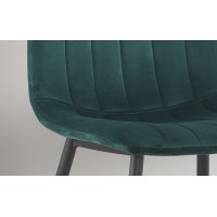 Chaise BRUCE Velours Vert, dimensions: H86 x L45 x P55 cm, idéal pour une salle à manger design et moderne