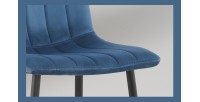 Chaise BRUCE Velours Bleu, dimensions: H86 x L45 x P55 cm, idéal pour une salle à manger design et moderne