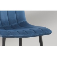 Chaise BRUCE Velours Bleu, dimensions: H86 x L45 x P55 cm, idéal pour une salle à manger design et moderne
