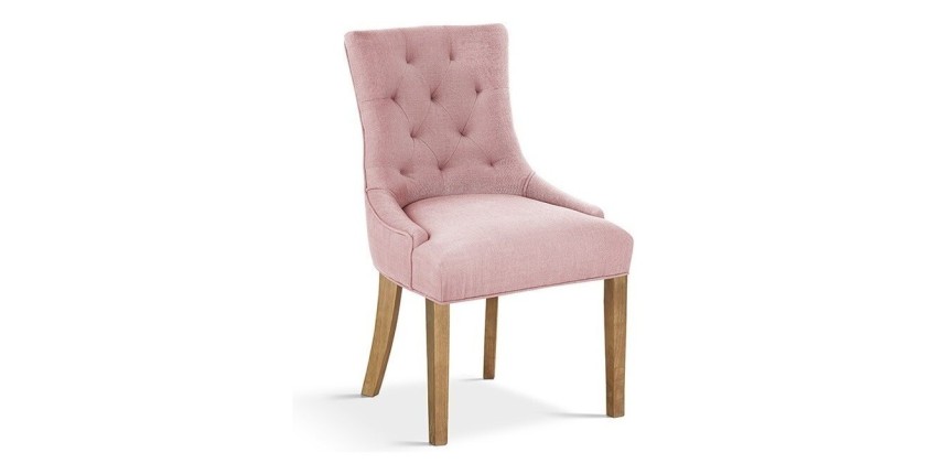 Chaise ROYA Tissu rose, dimension H93 x L56 x P60, idéal pour votre cuisine ou salle à manger