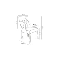 Chaise ROYA Tissu Sable, dimension H93 x L56 x P60, idéal pour votre cuisine ou salle à manger