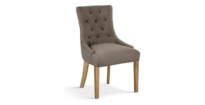 Chaise ROYA Tissu Taupe, dimension H93 x L56 x P60 cm, idéal pour votre cuisine ou salle à manger