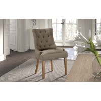 Chaise ROYA Tissu Taupe, dimension H93 x L56 x P60 cm, idéal pour votre cuisine ou salle à manger