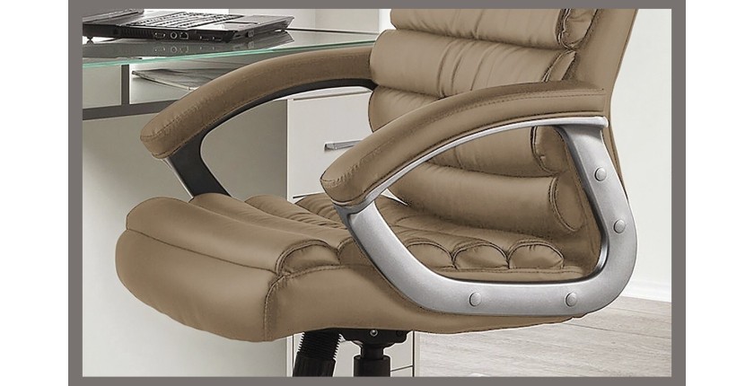 Chaise de bureau JOHN PU Taupe, un choix confortable et élégant pour votre bureau