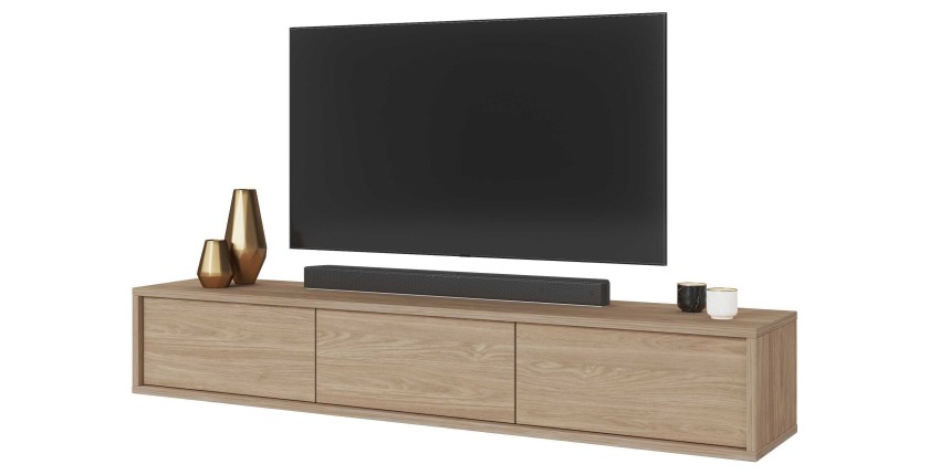 Meuble TV 180cm collection MAANUM. Couleur chêne clair.