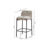 Chaise de comptoir ELISE couleur sable, dimensions H91 x L44 x P42, idéal pour un comptoir moderne