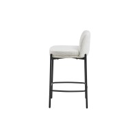 Chaise de comptoir ELISE couleur blanche, dimensions H91 x L44 x P42 cm, idéal pour un comptoir moderne