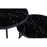 Table basse collection MANHATTAN effet marbre noir, Idéal pour un salon chic