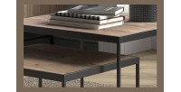 Table basse RUBIK table gigogne, plateau en massif exotique Mangolia, idéal pour un salon contemporain