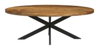 Table à manger ovale BOURGIA en bois massif de Mangolia, idéal pour une salle a manger conviviale
