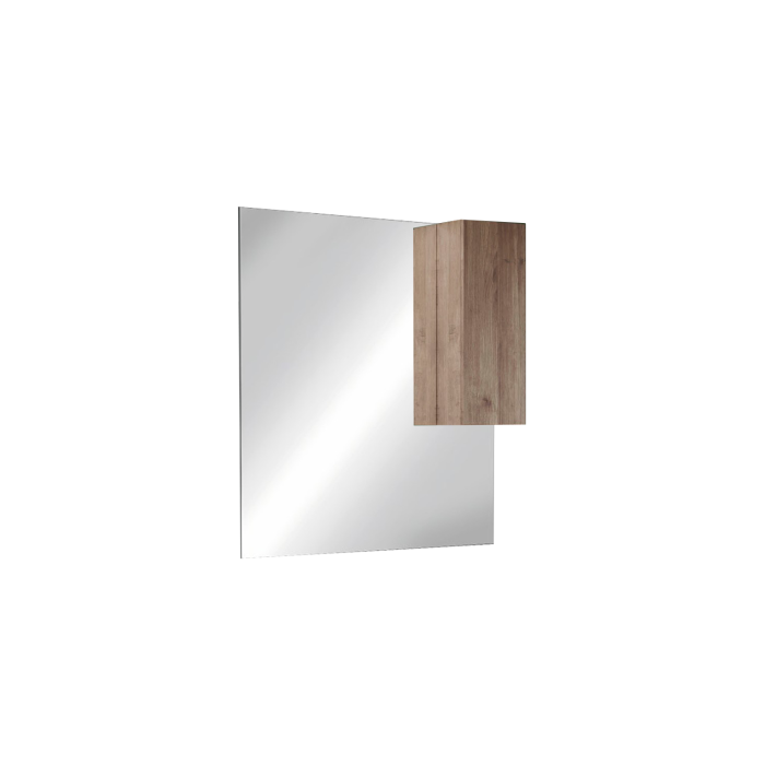 Miroir design avec rangement, 80x110 cm, collection FRASSI, coloris chêne clair