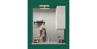 Miroir design avec rangement, 80x110 cm, collection VITARIO, coloris blanc brillant