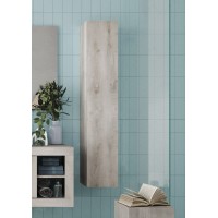 Meuble de salle de bain suspendu, 1porte, collection CISA. Coloris blanc effet bois