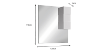 Miroir design avec rangement, 120x110 cm, collection KUBRICK, coloris bianco lucido