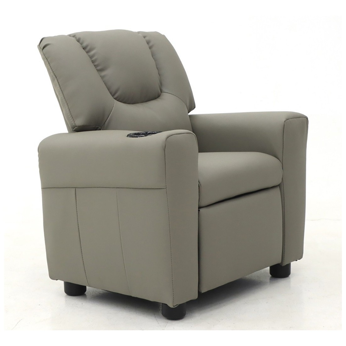 Mini fauteuil relax ITCHI relevable manuellement matière PU couleur gris, idéal pour un salon confortable