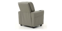 Mini fauteuil relax ITCHI relevable manuellement matière PU couleur gris, idéal pour un salon confortable