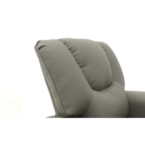 Mini fauteuil relax ITCHI relevable manuellement matière PU couleur gris, idéal pour un salon confortable