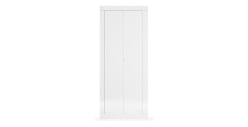 Armoire d'entrée, collection CISA, coloris blanc brillant laqué