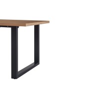 Table à manger EDWAR longueur 180cm en décor chêne vieilli, idéal pour une salle à manger conviviale