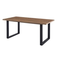 Table à manger EDWAR longueur 180cm en décor bois exotique mango, idéal pour une salle à manger conviviale