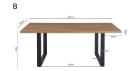 Table à manger EDWAR longueur 200cm en décor chêne vieilli, idéal pour une salle à manger conviviale