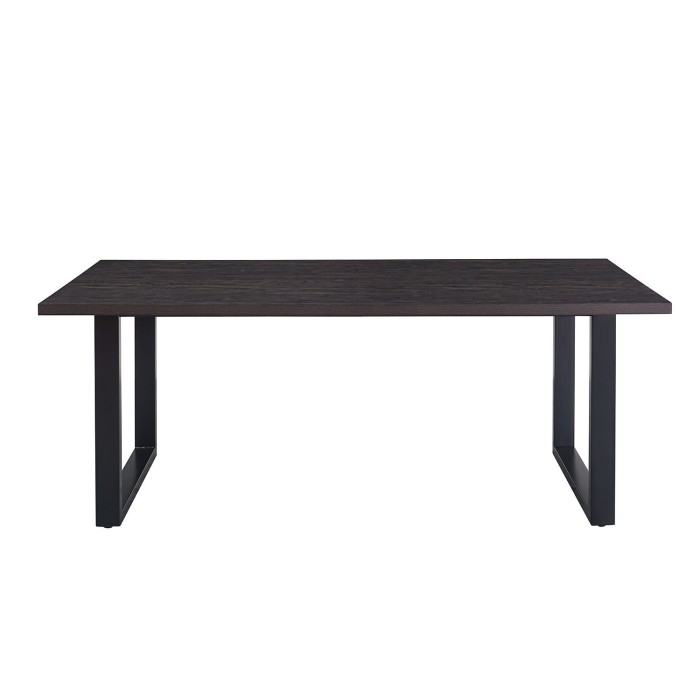 Table à manger EDWAR longueur 200cm en décor bois brun foncé, idéal pour une salle à manger conviviale