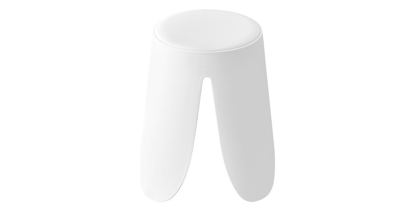 Tabouret OSTIN coloris blanc, grâce a son design atypique il s'adapte a tous types de salon