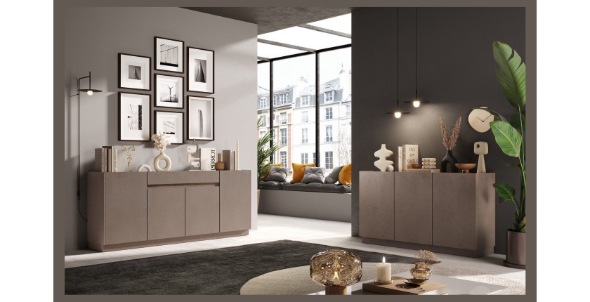 Buffet 3 portes collection FANZY. Coloris marron \ chêne foncé