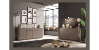 Buffet 4 portes 1 tiroir collection FANZY. Coloris marron \ chêne foncé