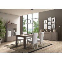 Buffet 4 portes 1 tiroir collection FANZY. Coloris marron \ chêne foncé