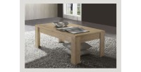 Table basse avec pieds en bois, Collection SHOW, coloris chêne clair