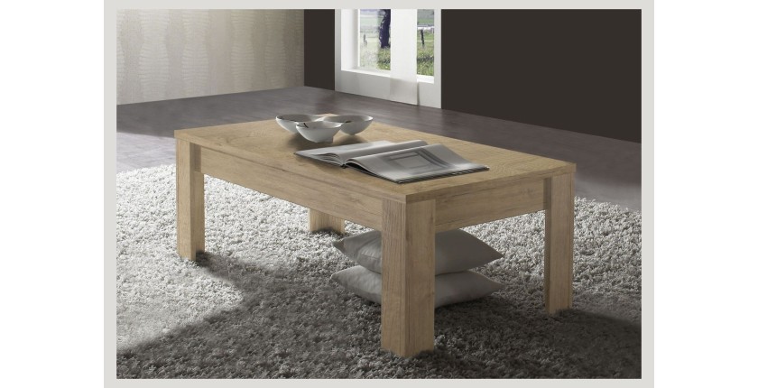 Table basse avec pieds en bois, Collection SHOW, coloris chêne clair